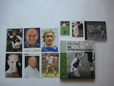 Autogrammkarten Fußball, CD Uwe Seeler Hörbuch mit Autogramm, Peter Ducke - Buch