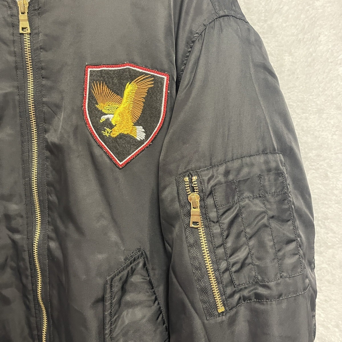 Forever 21 USA & Eagle Patch MA-1 Style Flight Bomber Jacket