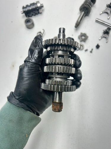 1987 87 Yamaha DT 50 MX Dt50 OEM  LOT Transmission Trans Shift Forks Gear Drum - Picture 5 of 14