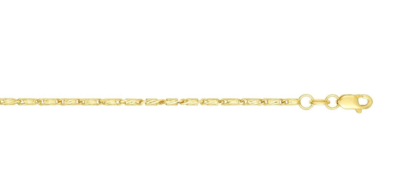 14k Solid Yellow Gold Lumina Bar Link Necklace Chain 22" 1.5mm 7 Grams