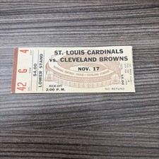 1963 NOV 17 CLEVELAND BROWNS VS ST. LOUIS CARDINALS TICKET JIM BROWN TD 154 YDS