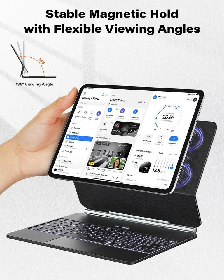 A2C Keyboard Case iPad Pro 13-inch (M4, 2024), iPad Pro 13 Keyboard w/ Backlit - Image 3 of 4