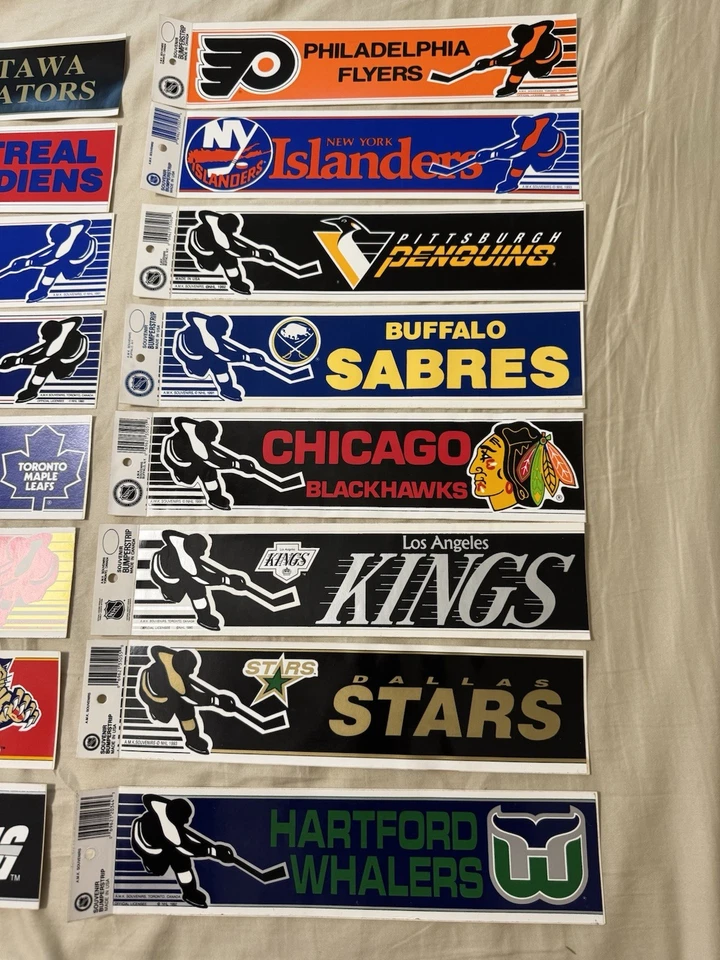 Lote de 16 pegatinas de parachoques vintage del equipo de hockey 1990-1993 Foto 3 de 3