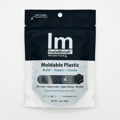 InstaMorph BLACK 3oz Moldable Thermoplastic Polymorph Reusable Plastic DIY Arts