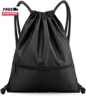 Drawstring Backpack Bag Waterproof Draw String Back Sack with Zip Pocket