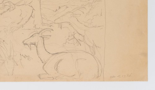 H. THOMA (1839-1924), Ziegenhirt bei der Rast, 1920, Bleistift Realismus - Picture 4 of 5