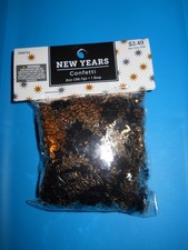 NIP New Years Confetti Mix Black and Gold, 2 oz.