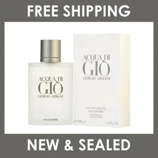 Giorgio Armani Acqua Di Gio 3.4 oz Men's Eau De Toilette Spray - New & Sealed!