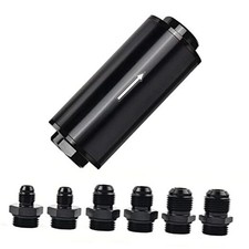 Inline Fuel Filter 100 Micron with 6AN 8AN 10AN Adapter Universal 50MM