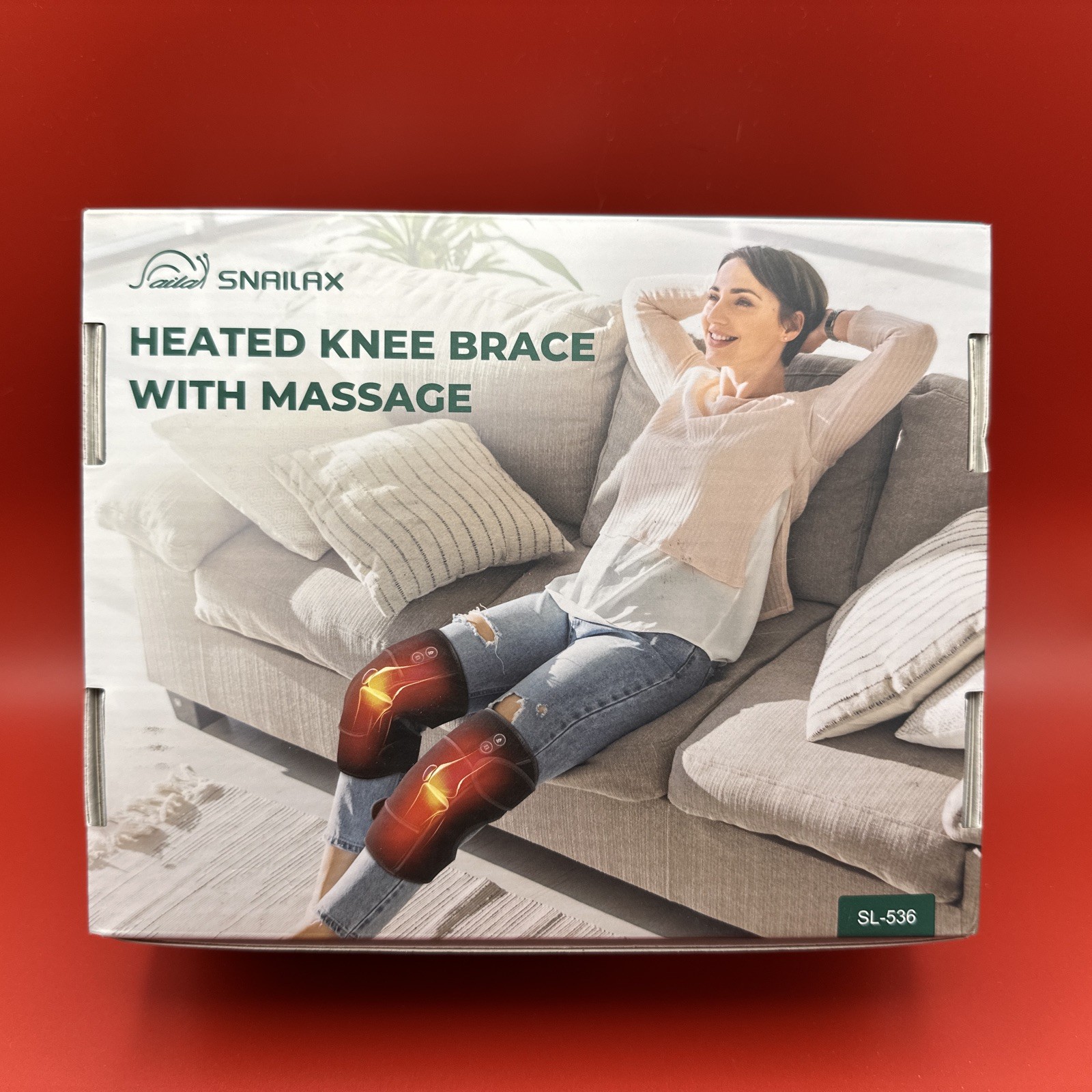 SNAILAX HEATED KNEE BRACE W/ MASSAGE, HEAT - VIBRATION - TIMER, *NEW*