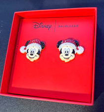 Disney Baublebar Mickey Christmas Holiday Santa Stud Earrings