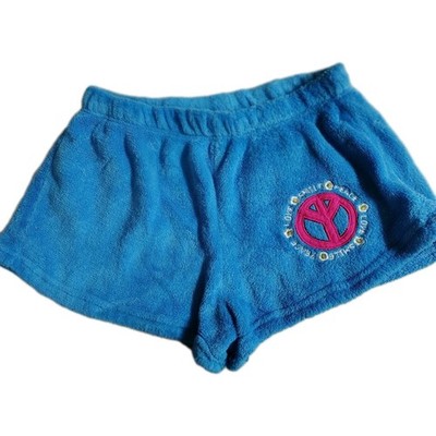 Seven Apparel Intimates Blue Fleece Peace Sign Shorts - Size S/P