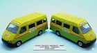 TWO x CORGI MODELS - 1986 - CITY MINI BUSES - FORD TRANSITS - 12 x 5 cm - MINT