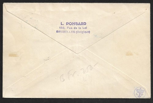 BELGIUM TO CZECHOSLOVAKIA AIR MAIL BRUSSELS-PRAGUE FIRST FLIGHT COVER 1937 - 第 2/2 張圖片