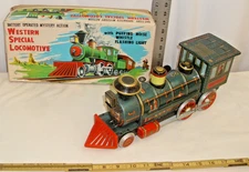 MODERN TOYS WESTERN SPECIAL LOCOMOTIVE TIN BATTERY TOY JAPAN BOXED