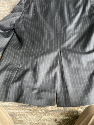 CHAPS RALPH LAUREN Mens 44R Black Stripe Wool 2 Piece Suit W/ Dress Pants 40x41 - Picture 16 of 17