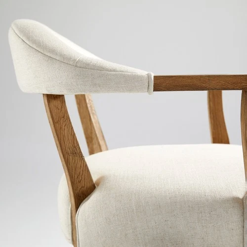 Prater Bar Stool with Beige Wood and Upholstery - Picture 6 of 10