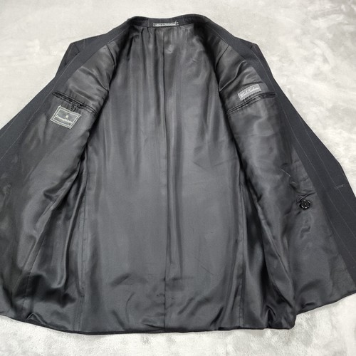Blazer Ermenegildo Zegna Para Hombres 44 Lana Cachemira Doble Pecho Rayas Italia - Imagen 8 de 20