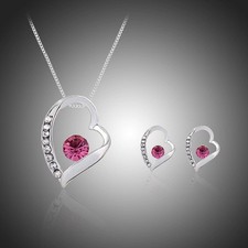 Foreign trade factory direct wholesale personality peach heart necklace earrings
