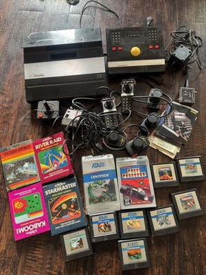 Atari 5200 4 Port Console, Rebuilt Controllers, Power Mod, & Games. Fully Tested