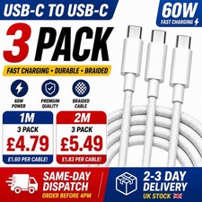 USB C To USB C Fast Charger Cable Dual Type C Charging Data Sync USB Cable Lead