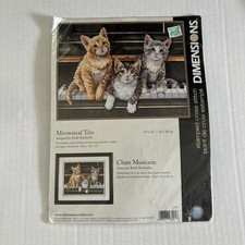 Dimensions Stamped Cross Stitch Meowsical Trio Cat Kit