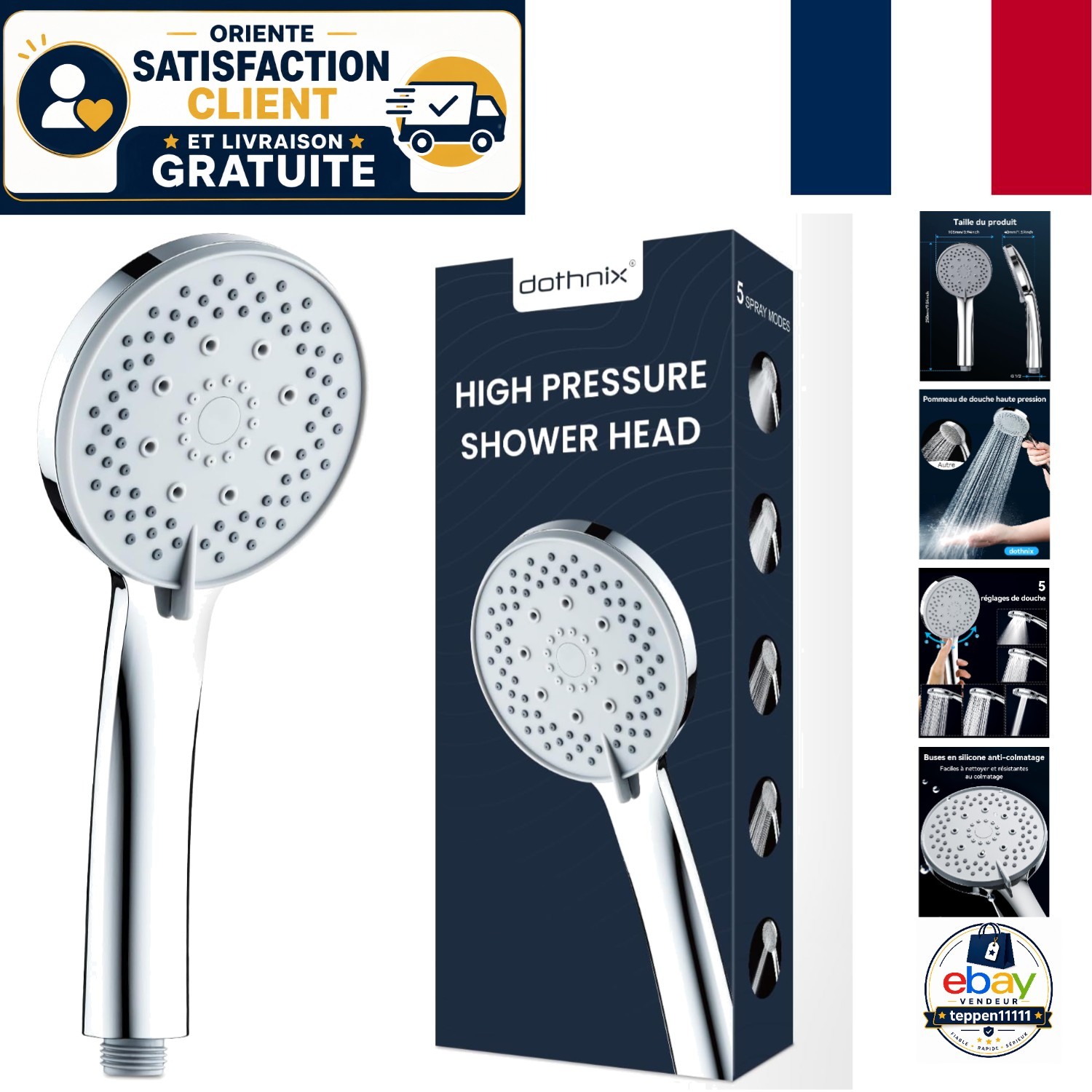 Pommeau de douche facile à installer Dothnix contre le calcaire