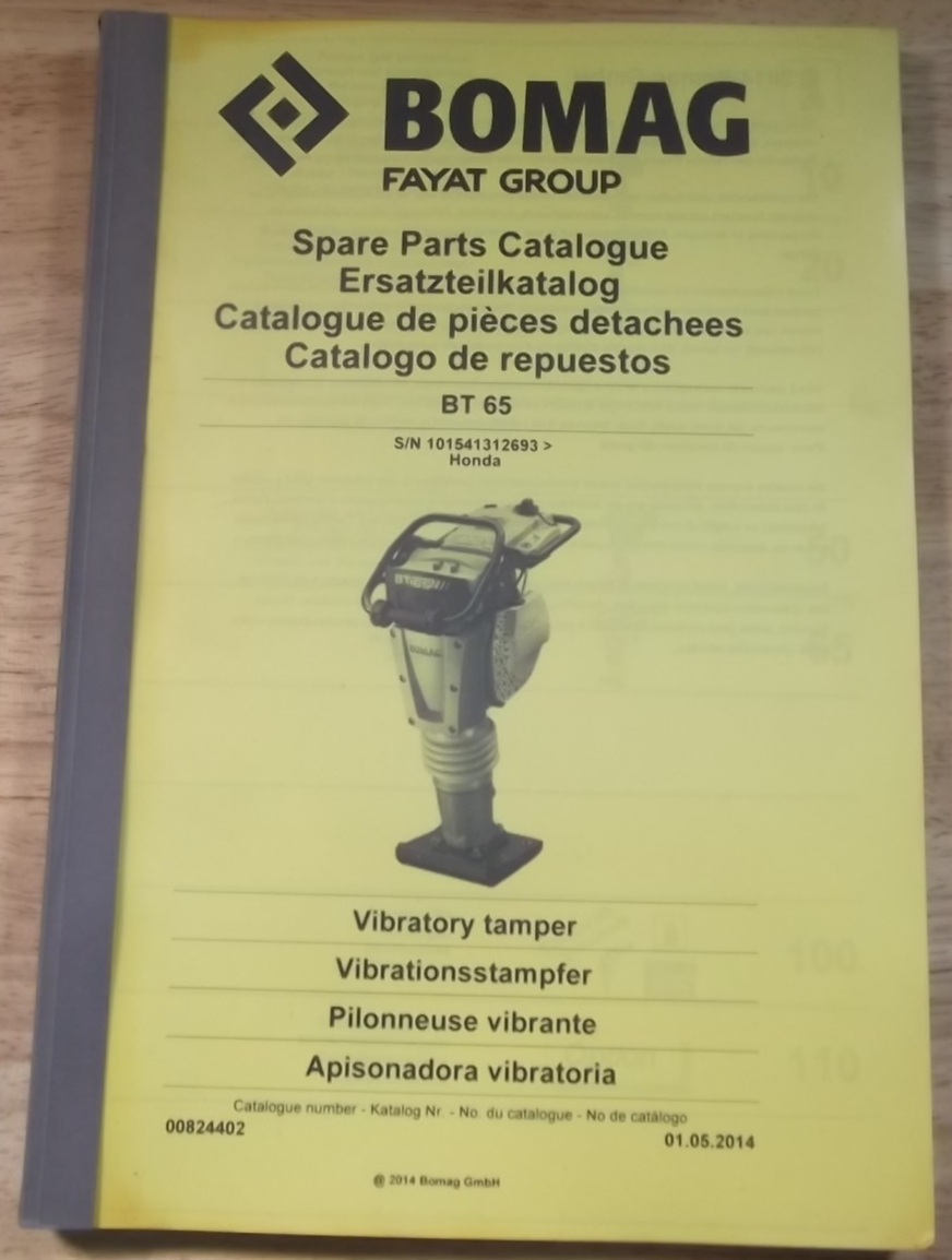 BOMAG BT-65 PLATE TAMPER COMPACTOR PARTS MANUAL BOOK CATALOG | eBay