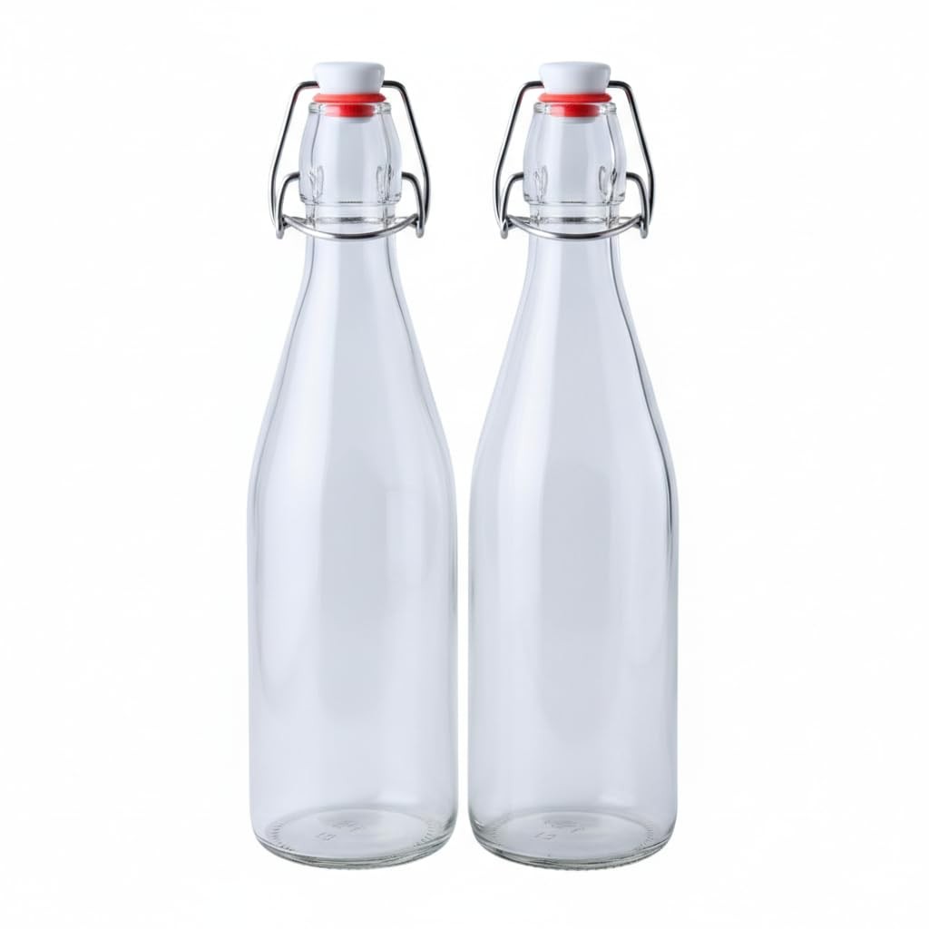 16 Oz (500ml) &ndash; 2 Pack | Clear Flip Top Bottles