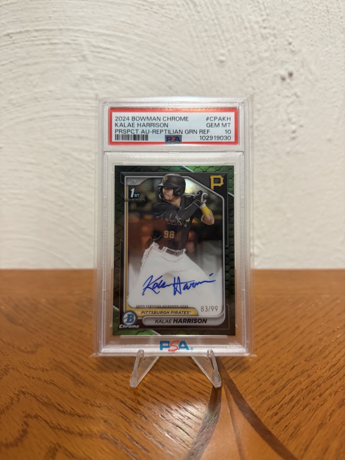 2024 Bowman 1st Chrome Auto Green Reptilian Refractors CPAKH Kalae Harrison /99