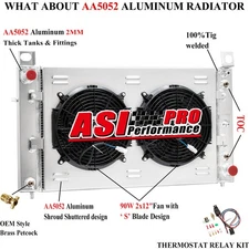 3 Row Aluminum Radiator Shroud Fan Fit 1999-2013 Chevy Silverado 1500 / 2500;