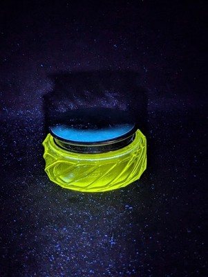 Regent of London Glass Trinket Dish Vanity Powder Pot Manganese UV Reactive