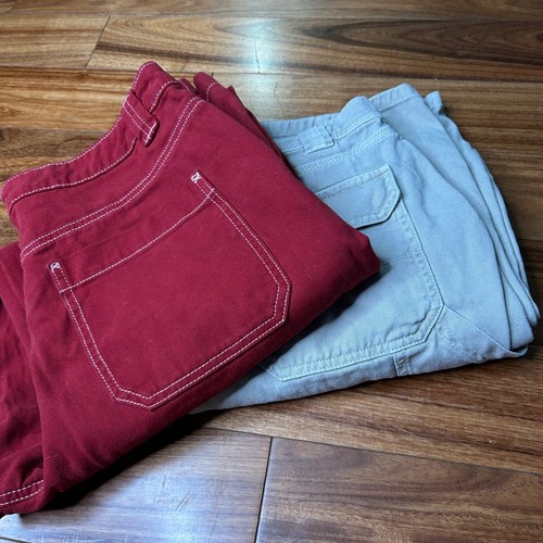 Garage Womens Cargo Carpenter Pants Bundle Red Tan Wide Leg Size 9 Contrast - Afbeelding 9 van 9