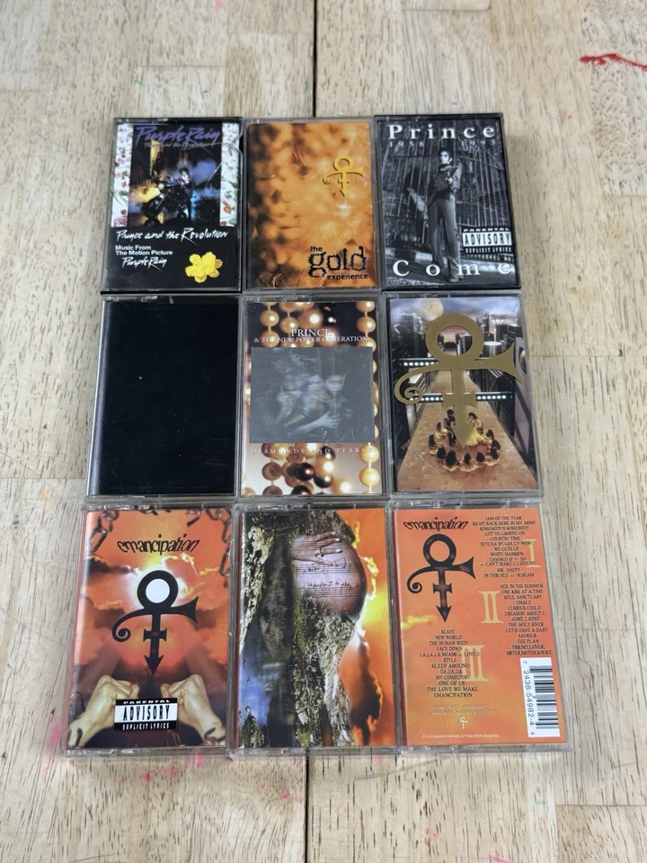 Lot of 9 Prince Cassette Tapes Purple Rain Emancipation  Come Diamond Gold NPG - Image 2 of 4