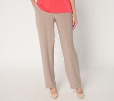 Susan Graver Tall LK Luxe Pull-On Pants with Pockets Barley M New