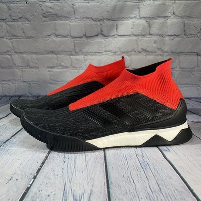 Adidas Predator Tango 18+ Turf Laceless Soccer Shoes Black Red AQ0603 Mens Sz 12
