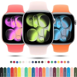 Sport Band Silicone Strap for Apple Watch 11 10 9 8 7 6 5 SE 40/44/41/45/42/46mm