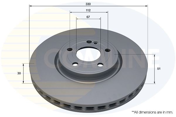 Brake Disc Front Fits Mercedes-Benz A-Class B-Class EQA EQB GLA COMLINE ADC5225V