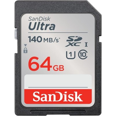 SanDisk Ultra SDXC UHS-I 64GB Speicherkarte Full HD U1 C10 V10 140MB/s