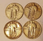 1928 S STANDING LIBERTY QUARTER 4 COIN LOT LARGE S MINT MARK RARE VF+