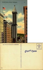 Second Avenue Seattle Washington linen 1940s unused