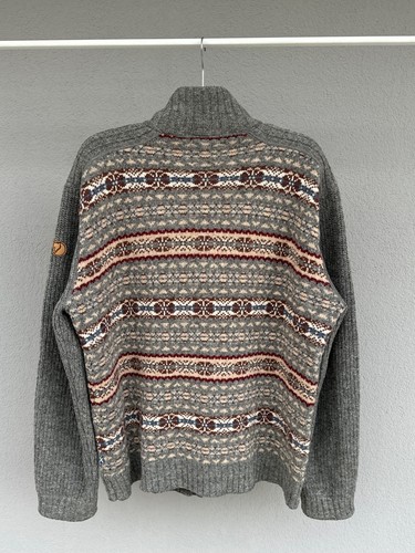 VIntage Men's Fjallraven Fjällräven Övik Zip Cardigan Knit Wool Sweater Gray XL - Picture 6 of 14