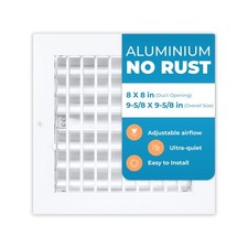 Aluminum 8x8" (Duct) Wall AC Air Vent Cover Grille - Premium Adjustable Register