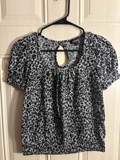 Y2K A Byer Women’s Leopard Print Top Made In USA size Medium