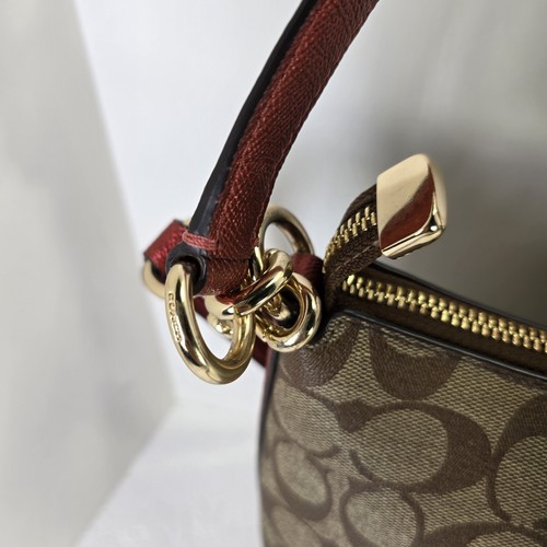 Coach Lewis Khaki/Metallic Clay Signature Coated Canvas Convertible Bag - Picture 10 of 16