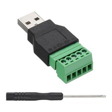 1 Pcs USB 2.0 A Male Plug to 8 Pin Screw Terminal Connector Adapter Black