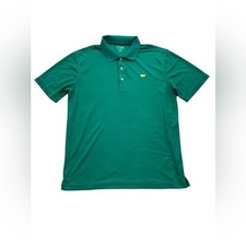 Masters Tech Men  s Size Medium Green Augusta Golf Short Sleeve Polo Shirt
