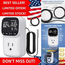 Versatile Digital Reptile Thermostat with Dual Probes  LCD Display, 15A 1800W