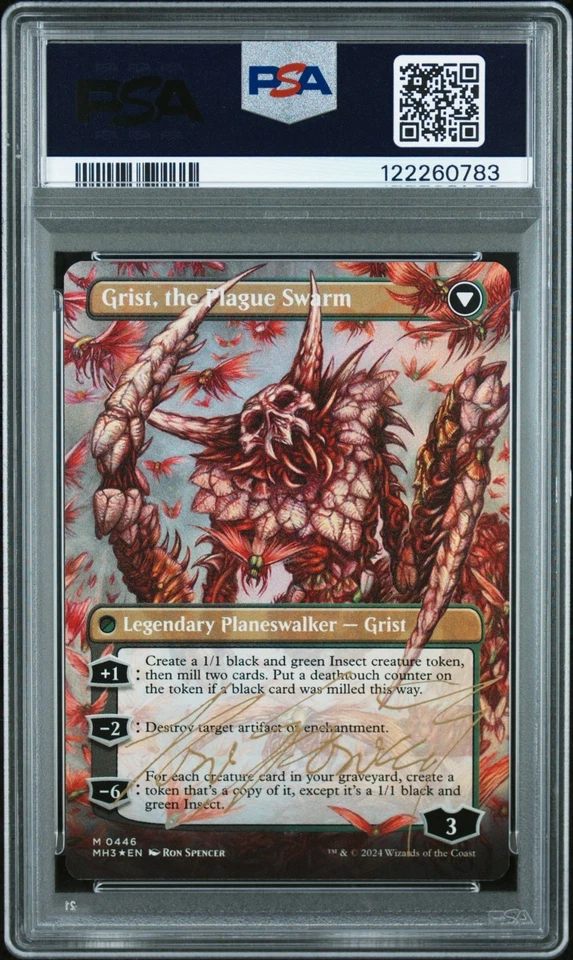 MTG | Grist, Voracious Larva - Plague Swarm Borderless MH3 MINT PSA 9 AUTO - Image 2 of 2
