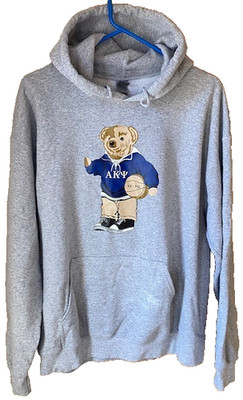 Alpha Kappa Psi Teddy Bear Fraternity Hoodie Gildan Large ΑΚΨ